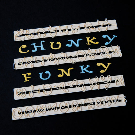 FMM Chunky Funky Alphabet and Number Cutter Set - 4cm Upper Case.