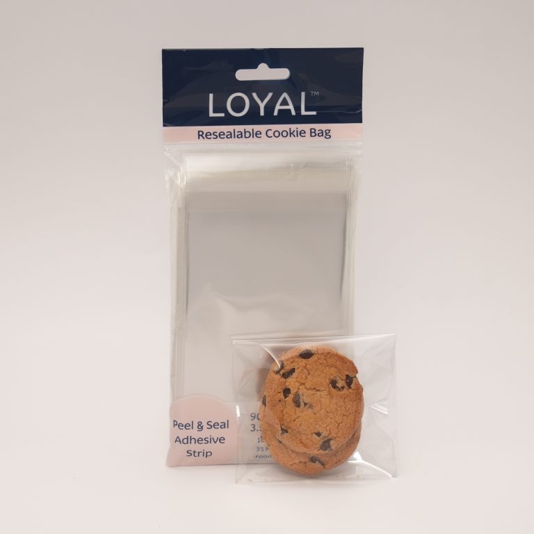 Loyal 100PK Resealable Cookie Bag - 90x90mm (3.5x3.5in).