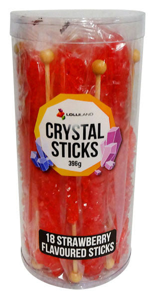 Crystal Stick Rock Candy Single - Red - Strawberry