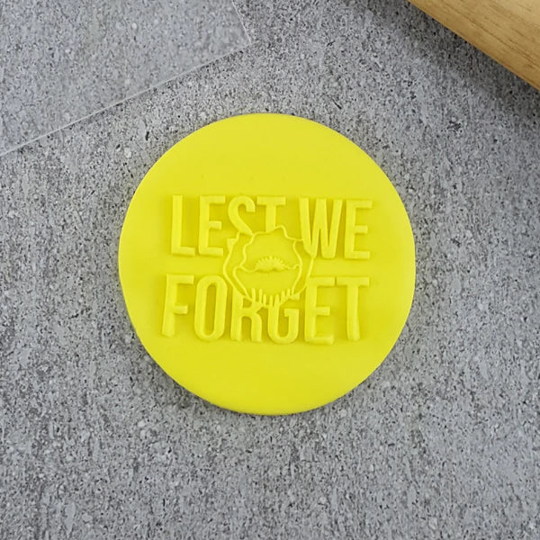 Custom cookie cutters - Lest We Forget Debosser.