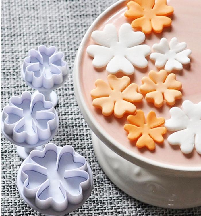 3PC Heart Flower Plunger Cutter Set