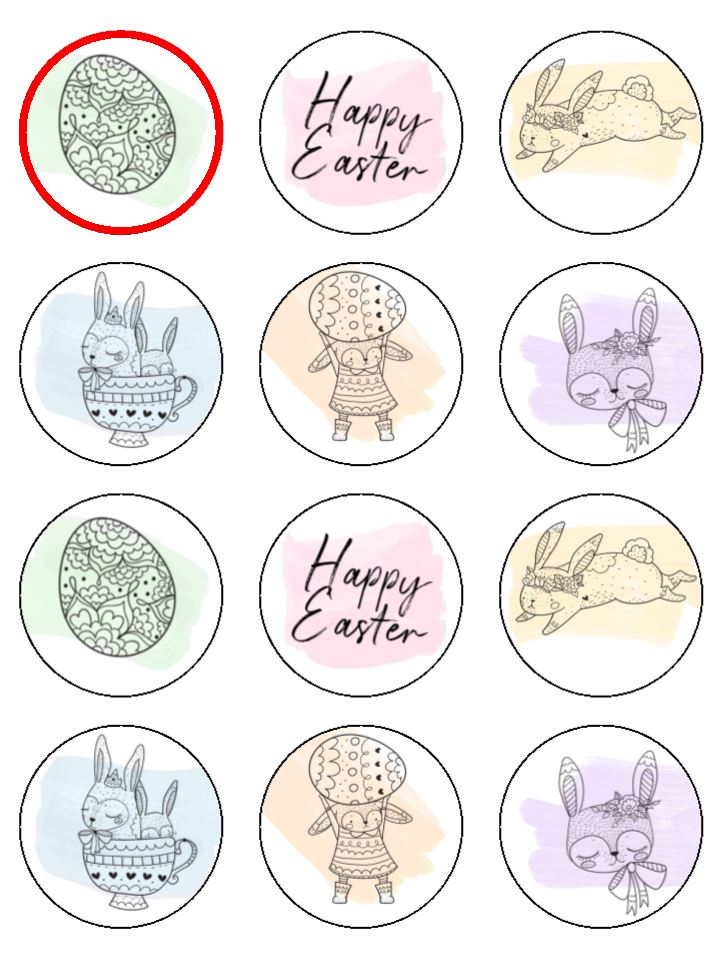 Edible Cupcake Toppers - Easter design 2