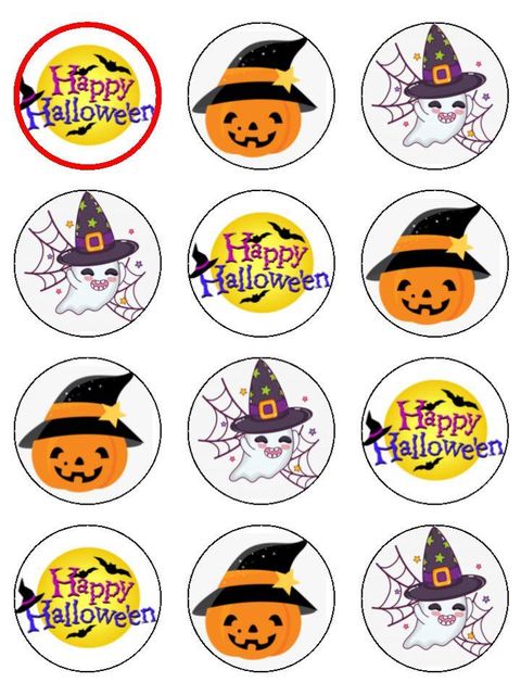 Edible Cupcake Toppers - Halloween V1