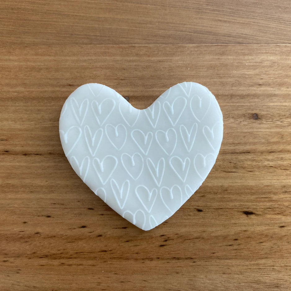 Cookie Cutter Store - Heart Pattern Raised Stamp *Last One*