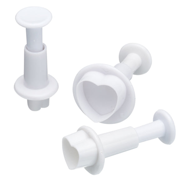 3PC Heart Plunger Cutter Set