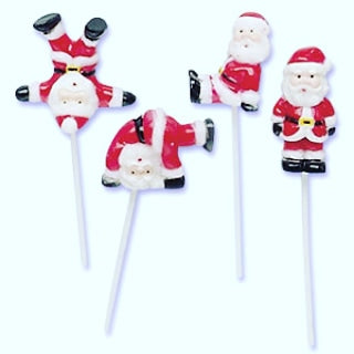 Tumbling Santa Cake Decorations - 6pk