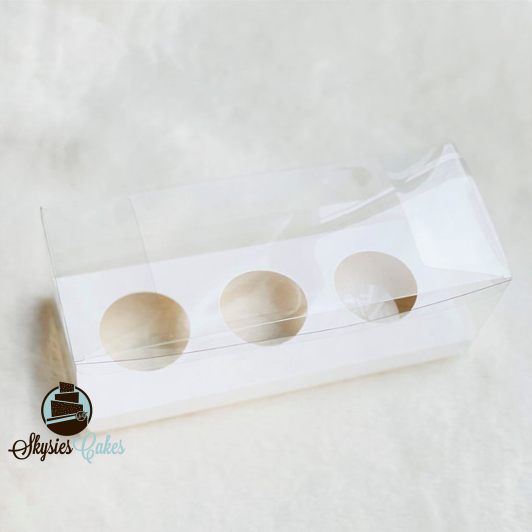 3 Hole Clear Cupcake Box