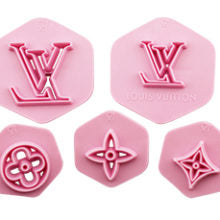 Set of 8 LV Designer Logo Floral Stencil Embosser Plastic Biscuit