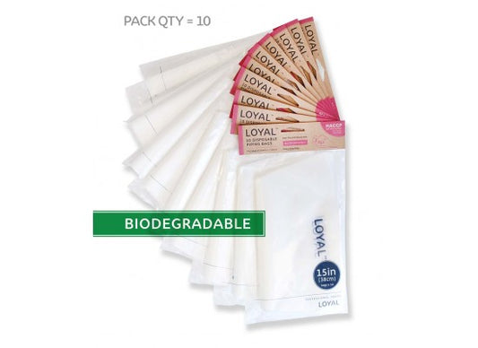 10pk Loyal Disposable Degradable Piping Bag - 15inch (38cm)