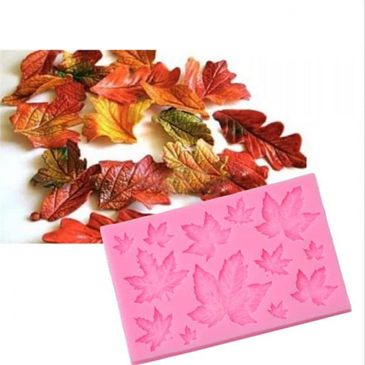 Silicone Mould - Maple Leaf Assorted - S78.