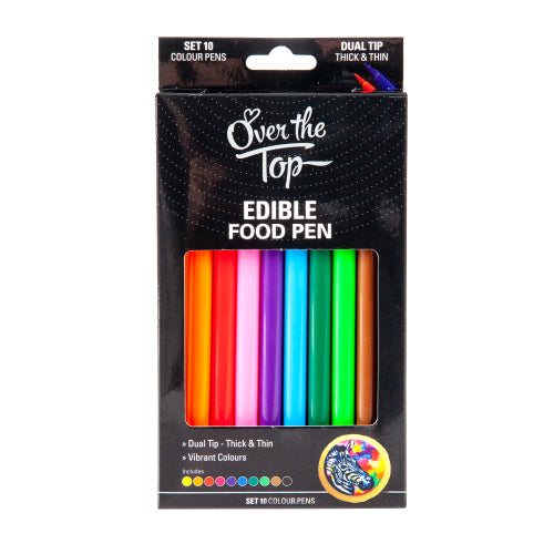 10PC Over The Top Edible Food Pen - Colour