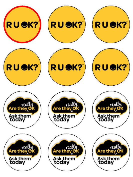 Edible Cupcake Toppers - R U OK? V2