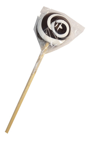 50g Fancy Round Lollipop - Black and White