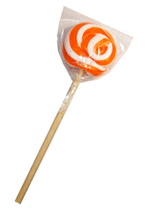 50g Fancy Round Lollipop - Orange and White
