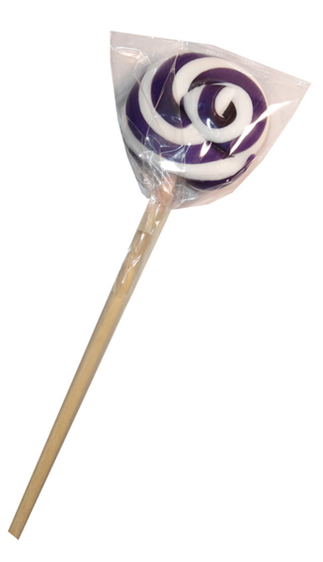 50g Fancy Round Lollipop - Dark Purple and White