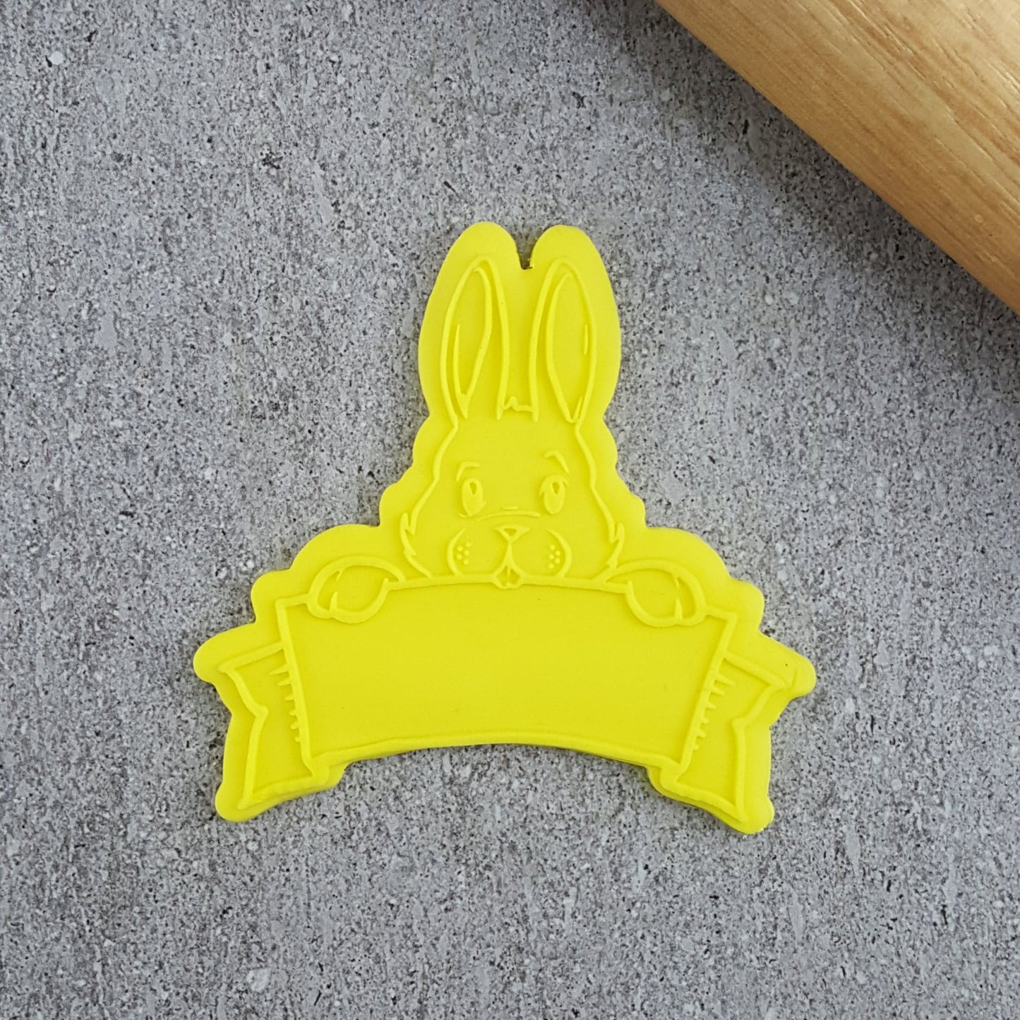 Custom cookie cutter Bunny Plaque Debosser and Cutter Set.