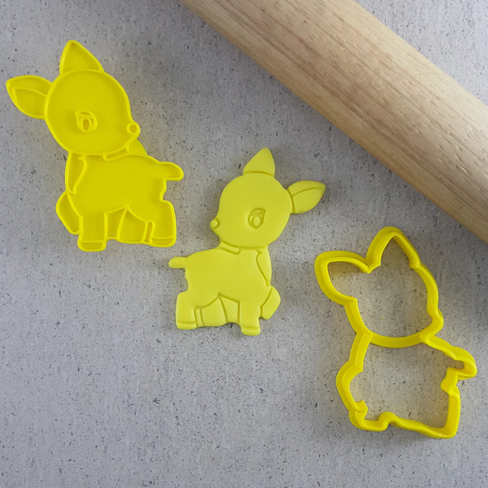 Custom Cookie Cutters Deer Cutter and Embosser Set.