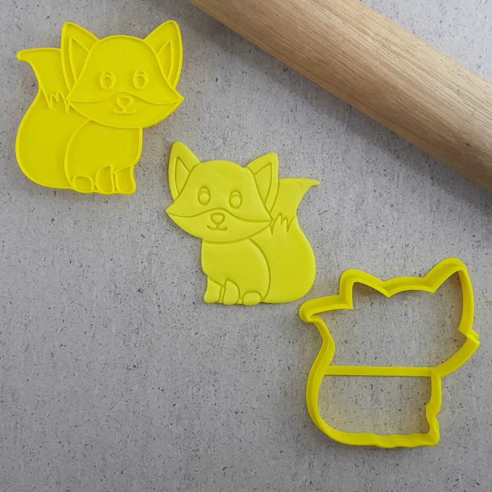 Custom Cookie Cutters Fox Cutter and Embosser Set.