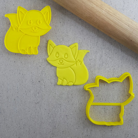 Custom Cookie Cutters Fox Cutter and Embosser Set.