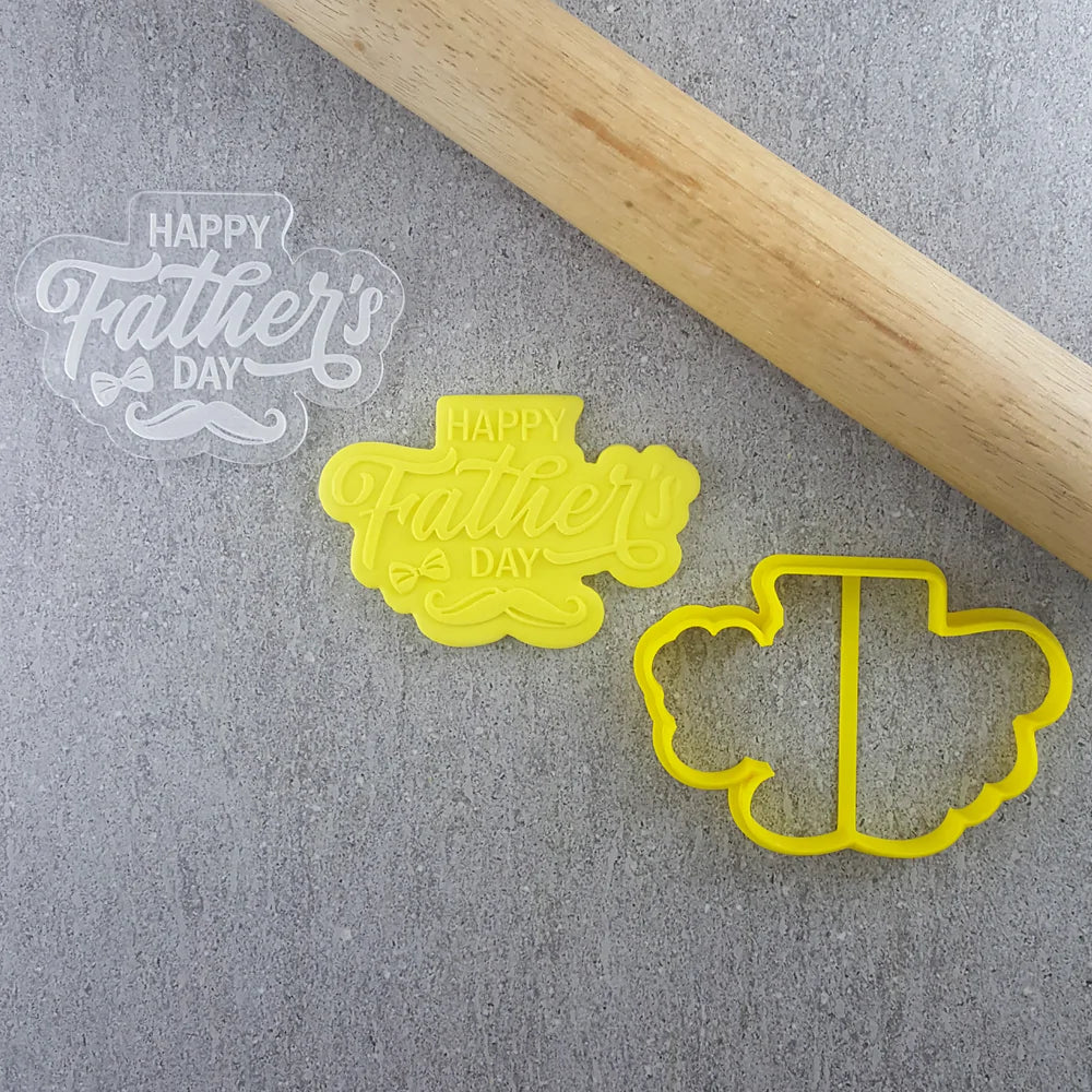 Custom Cookie Cutters - Happy Father's Day Cutter and Debosser.