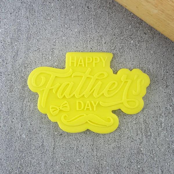 Custom Cookie Cutters - Happy Father's Day Cutter and Debosser.