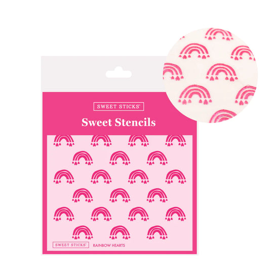 Sweet Sticks Stencil - Rainbow Hearts