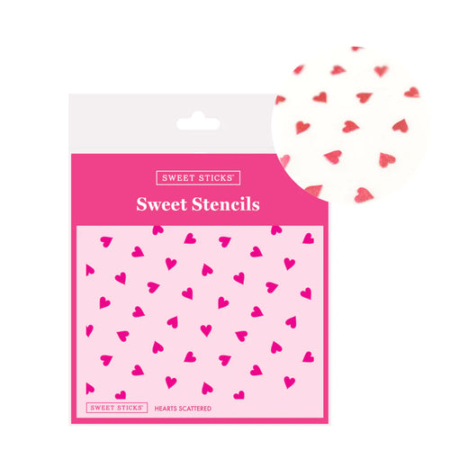 Sweet Sticks Stencil - Hearts Scattered