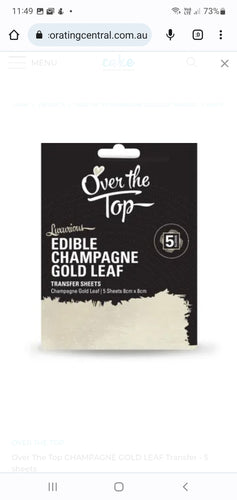 5PK Over The Top Edible Champagne Gold Leaf
