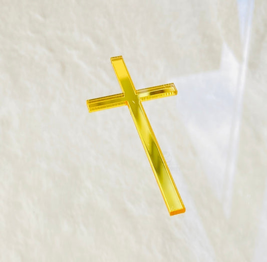 Acrylic Gold Cross 9cm.