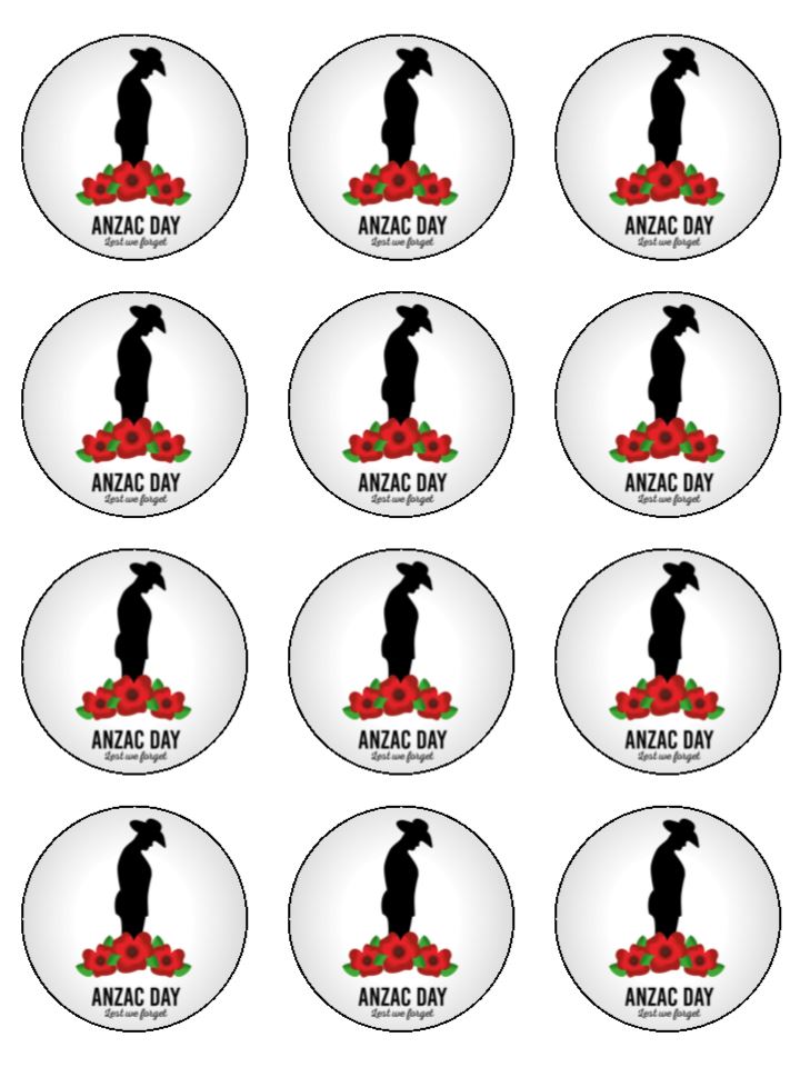 Edible Cupcake Toppers - Anzac Day Soldier