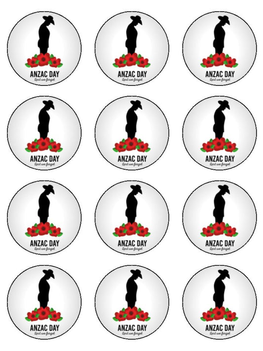 Edible Cupcake Toppers - Anzac Day Soldier