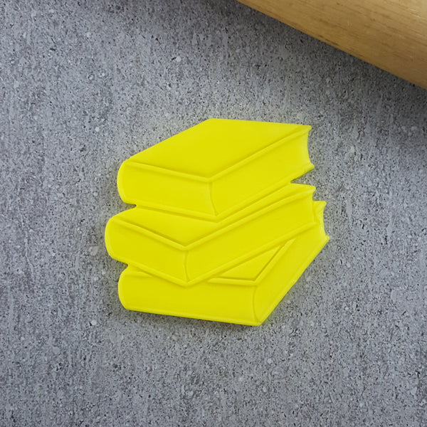 Custom Cookie Cutter - Stack of Books Cutter and Embosser Set.