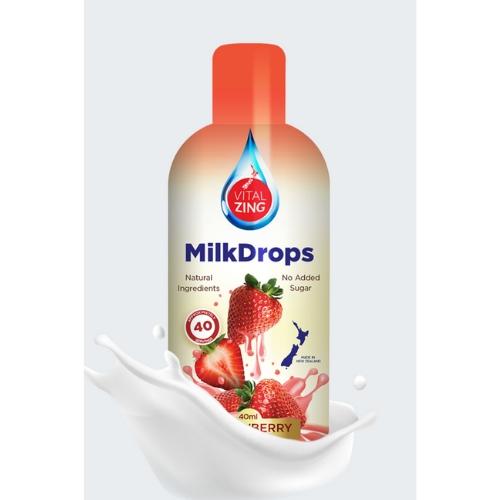 VitalZing Strawberry Milk Flavouring Drops - 40 Serves