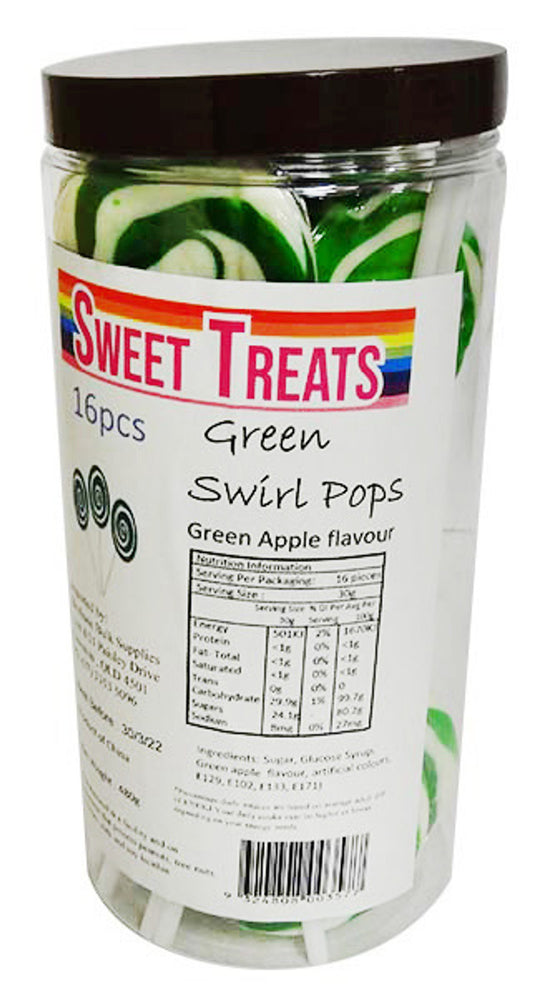 Sweet Treats Single Swirly Pop - Green - 30g