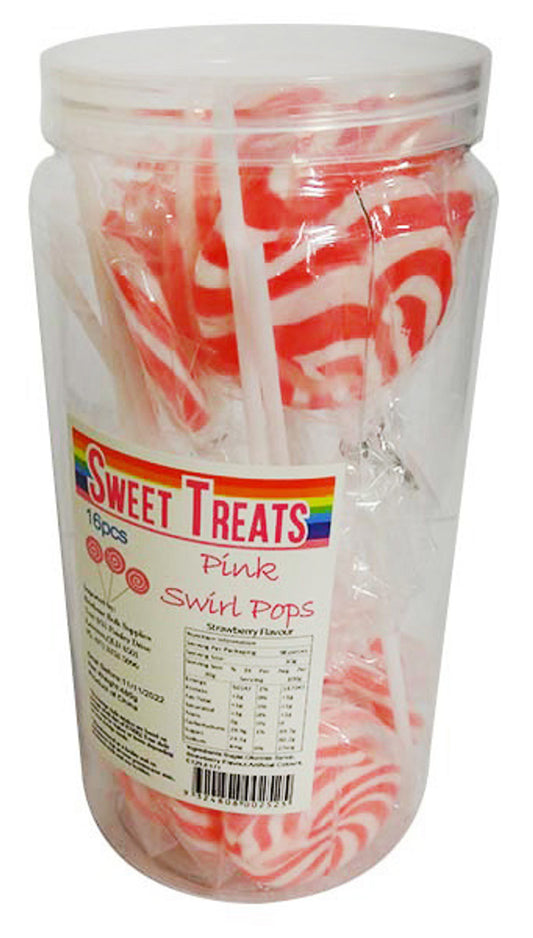 Sweet Treats Single Swirly Pop - Pink - 30g