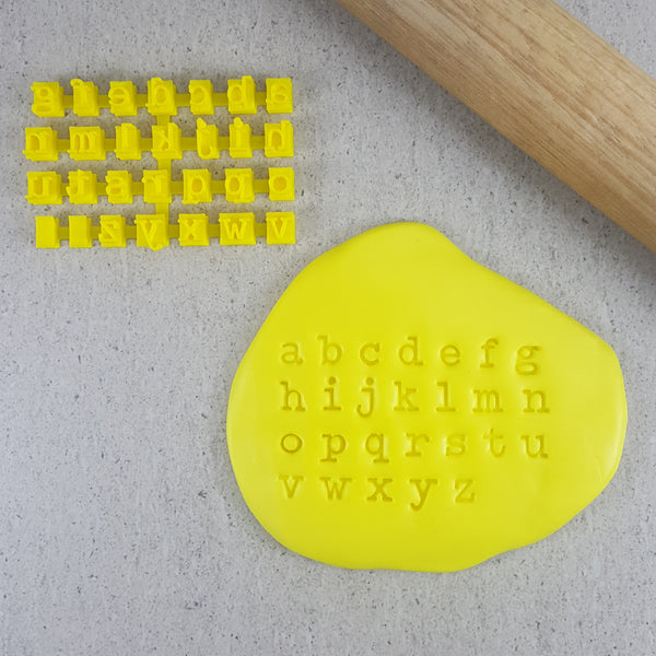 Custom Cookie Cutters - Typewriter Letter Stamps - Lowercase Only.