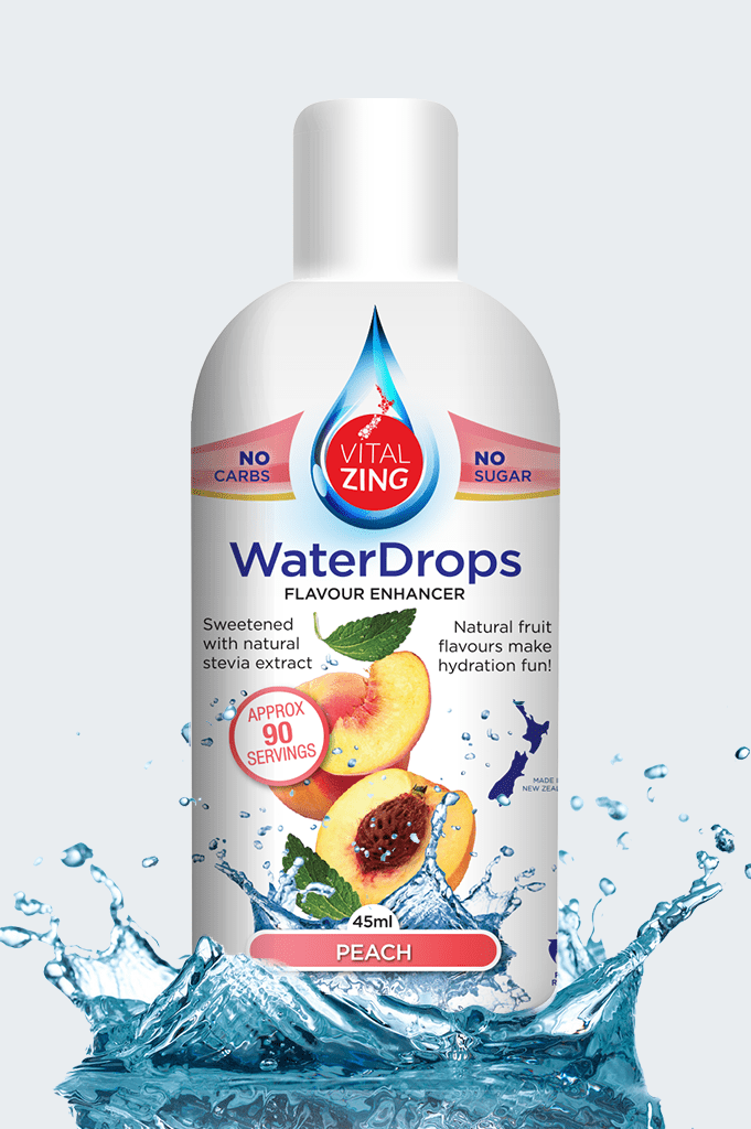 VitalZing Peach Water Flavouring Drops - 90 Serves