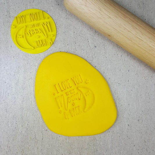 Custom Cookie Cutters Embosser - I love you to the moon and back.