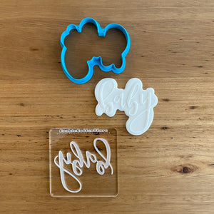 Cookie Cutter Store - Baby Plaque Sign Style 2 Cutter and Deboss Raised Stamp *Last One*