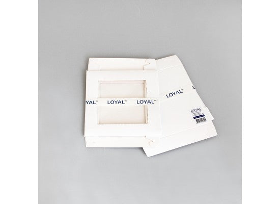 Loyal White Biscuit Box - 6" (15cm) x 6" (15cm) x 1" (2.5cm)