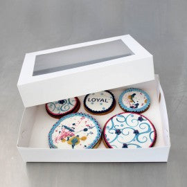 Loyal White Biscuit Box - 10" (25cm) x 7" (17.5cm) x 2" (5cm)9