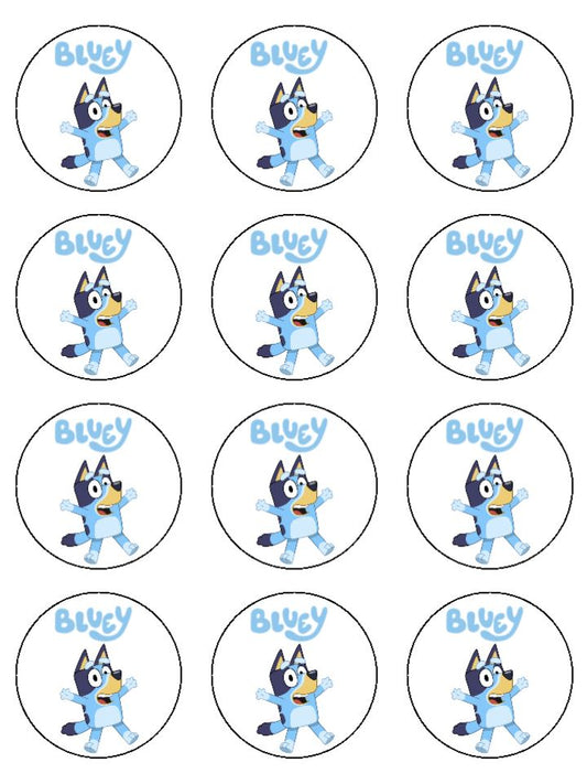 Edible Cupcake Toppers - Bluey 1