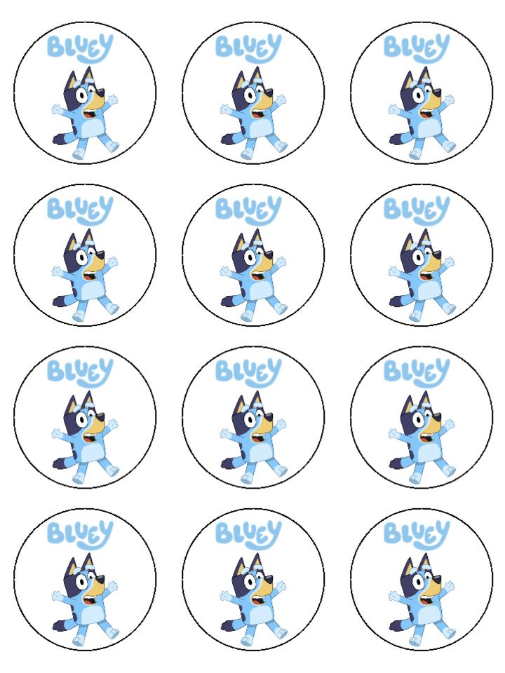 Edible Cupcake Toppers - Bluey 1