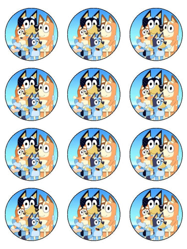 Edible Cupcake Toppers - Bluey Family