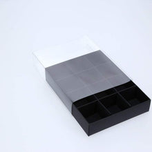 12 Chocolate Box - Black - with slide and clear cover