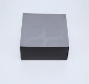 4 Hole Cupcake Box - Black