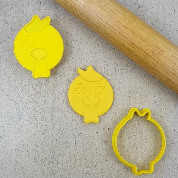 Custom Cookie Cutters Debosser, Embosser and Cutter Set - Chicken Face.