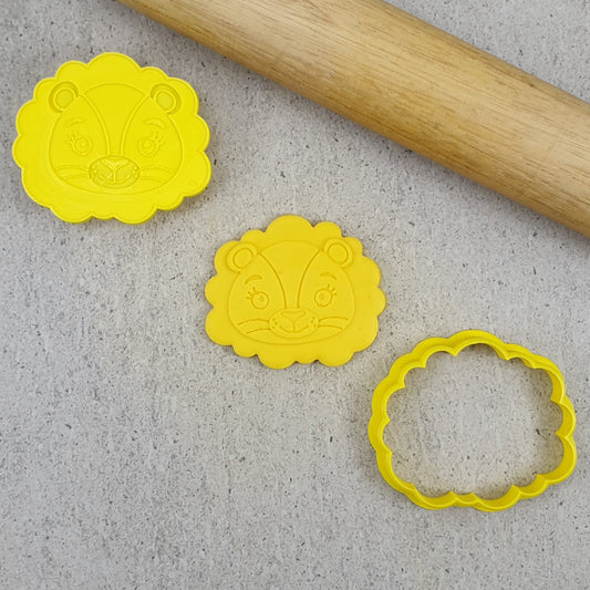 Custom Cookie Cutters Debosser, Embosser and Cutter Set - Lion.