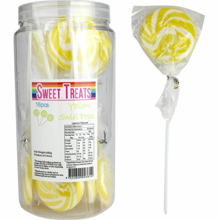 Sweet Treats Single Swirly Pop - Yellow - 30g