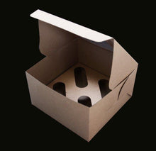 Brown Cupcake Box - 4 Hole